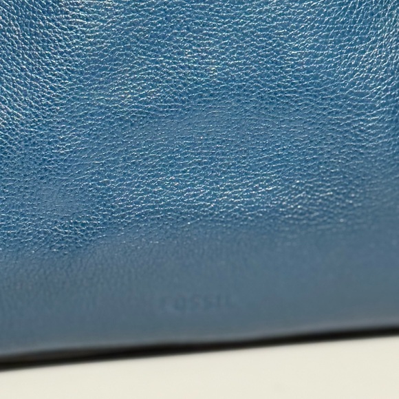 Fossil Lana Medium Satchel Crossbody Blue Leather Bag - Picture 2 of 13